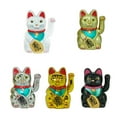 thumbnail image 4 of Chat Porte-Bonheur Chinois Agissant, Maneki Neko Or, Fortune, Feng Shui, Argent, 4 of 5