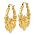thumbnail image 2 of Real 14kt Yellow Gold Polished Claddagh Hoop Earrings; for Adults and Teens; for Women and Men, 2 of 4