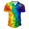 thumbnail image 2 of Qertyioot Chemises Blouses à Manches Courtes Décontractées à Col Rond à Boutons Imprimés pour Hommes Liquidation d'Été, 2 of 4