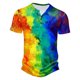 thumbnail image 1 of Camisas de Manga Larga para Hombres Botón de Impresión Casual Blusa de Cuello Redondo, Manga Corta para Invierno Primavera, 1 of 4
