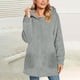 thumbnail image 2 of Chaqueta para mujer,Chaqueta con capucha de color liso para mujer, sudadera informal holgada, top de poliéster de manga larga para uso diario, sopatenor, 2 of 9