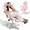 Pink(Wide Seat), variant on MoNiBloom Ergonomic Gaming Chair with Footrest, Adjustable Headrest and Lumbar Support for Office and Gaming, High-Back Racing Style Computer Desk Chair, Pink (Wide Seat)