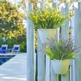 thumbnail image 4 of Artificial Plants Outdoor Fake Grass with Flowers UV Resistant Greenery Garden Porch Window Box Decorating (Purple), 4 of 5
