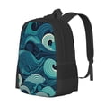 thumbnail image 2 of DouZhe Lightweight Backpack, Seascape Waves Prints Travel Outdoor Hiking Bag School Bookbag Casual Daypack Backpacks for Women Men, 2 of 7