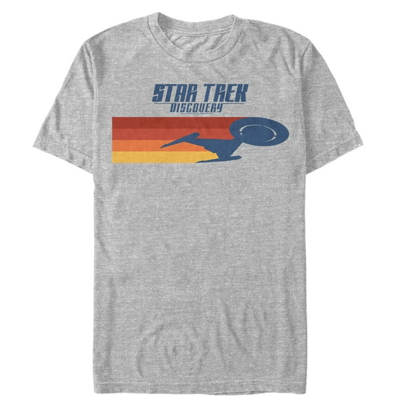 Men's Star Trek: Discovery Retro Rainbow Streak Graphic Tee Athletic Heather Large
