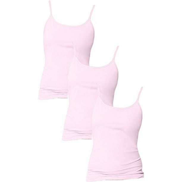 Hanes Women`s Stretch Cotton Cami With Built In Shelf Bra Set Of 3 2xl Paleo Pink Pack Of 3 6132