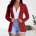 thumbnail image 4 of Women Suit Coat Lapel Long Sleeve Slim Fit Single Button Suit Jacket Solid Color Versatile Basic Jacket Business Tops Daily Wear, 4 of 8