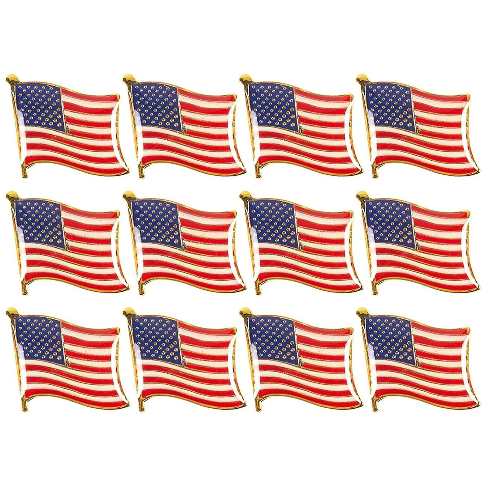 AMERICAN FLAG WAVY HAT PINS jacket pin 