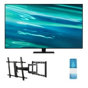 Samsung QN50Q80AA 50" Class UHD QLED 4K Smart TV with Walts TV Large/Extra Large Full Motion Mount for 43"-90" Compatible TV's and Walts HDTV Screen Cleaner Kit (2021)