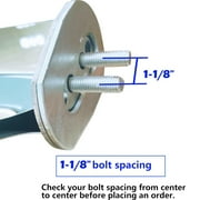 Stainless Steel Straight Spring Loaded Mud Flap Hangers Brackets Mudflap Holders Mounts Set 1-1/8 Bolt Spacing 30 Length with Aluminum Reflective Tapes fit for Semi Trucks, 2 pcs