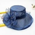 thumbnail image 4 of Women's Wide Brim Sun Hat Floral Dress Beach Hat Elegant Bridal Shower Accessory Summer Outdoor, 4 of 5