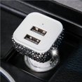 thumbnail image 2 of Riwesomey Enchufe del de coche de coche de diamante hecho a mano Accesorios de coche de coche USB de cristal ostentoso Vehículos, repuestos y accesorios Mis Numero 3 Riwesomey VI008713-03, 2 of 6
