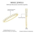 thumbnail image 6 of Rosec Jewels Certified Moissanite Half Eternity Ring for Women - D-VS1 Grade, 10K Yellow Gold, US 13.00, 6 of 9