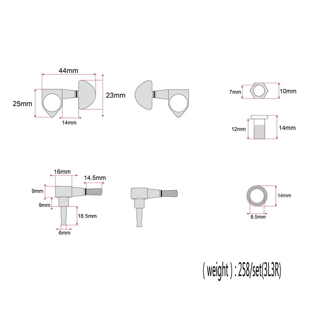 YOSADIER Guitar Tuning Key 1Set Metal Closed Gear for Guitar Maintenance and Sound Improvement 4.4x2.5x2.3in