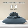thumbnail image 2 of Sleep Zone Nanotex Super Soft Cooling Queen Bed Sheets Set 4 Piece - Easy Care Fitted Flat Sheet & Pillowcase Sets - Wrinkle Free, Fade Resistant, Deep Pocket 16" (Flint Blue, Queen), 2 of 6