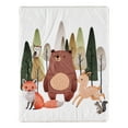 thumbnail image 3 of Sweet Jojo Designs Woodland Animal Pals Green Beige Brown Orange Crib Bedding Set 3 Piece Set, 3 of 6