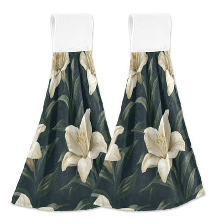 2 Bathroom Towels Kitchen Towels 18.2x14In Velcro Hand Wipes Dish Cloths & Dish Towels Washroom Towels Face Towel Hand Wipes Pretty Lovely Lilies