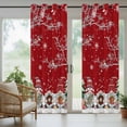 thumbnail image 3 of 1 Panel Outdoor Curtains for Patio Waterproof 54"x108" Red Christmas Weatherproof Privacy Outsides Curtains, Gnomes Xmas Tree Snowflake Gifts Birds Grommet Thermal Drapes for Cabana Porch Pergola, 3 of 8