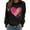 Black, variant on My Order Ladies Long Sleeve Round Neck Valentine Day Print Tops Blouse Casual My Items