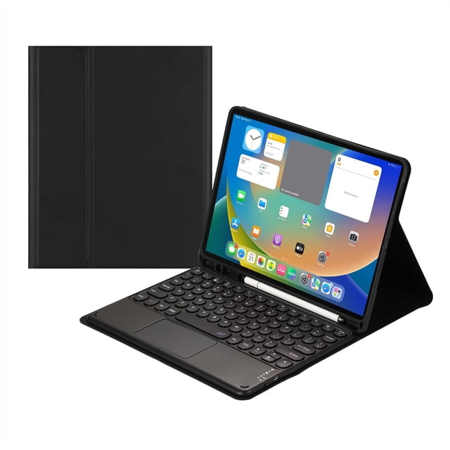 Funda con teclado táctil para iPad (A16) de 11.ª generación de 11 pulgadas (2025), iPad de 10.ª generación de 10,9 pulgadas (2022) con portalápices - Teclado Bluetooth táctil magnéticamente