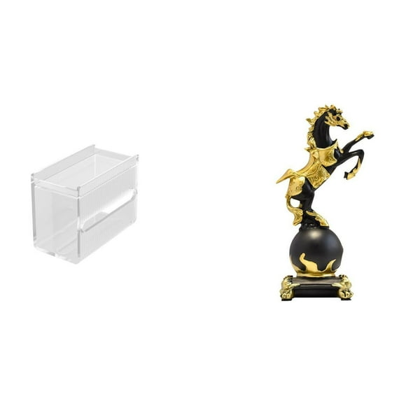 Colección moderna de dispensadores de pañuelos de acrílico y figuras de caballos para decoración de pared en baños y salas de estar.