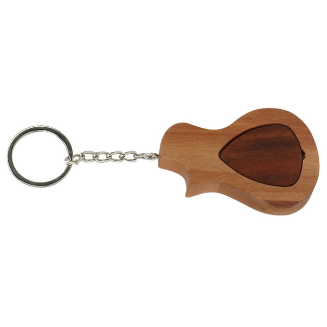 Guitar Pick Set, Wooden Organizer Wood Picks Case Holder Keychain Container Gift Storage For Electric Bass For Ukulele