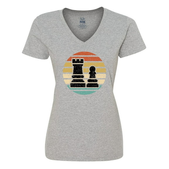 Inktastic Chess Player Gift Retro Women's V-Neck T-Shirt