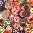 thumbnail image 1 of 100 Piezas Botones de Costura Botones de Madera Redondos Retro Geometrías de Pintura de Flores Botones Decorativos de 2 Agujeros Multicolor para Manualidades de Costura Adornos Hechos a Mano de Bricolaje 20 mm Rojo Verde MX-0132780FYD, 1 of 5