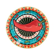 Fun Express - Southwest Chilies Dessert Plates for Cinco de Mayo - Party Supplies - Print Tableware - Print Plates & Bowls - Cinco de Mayo - 8 Pieces