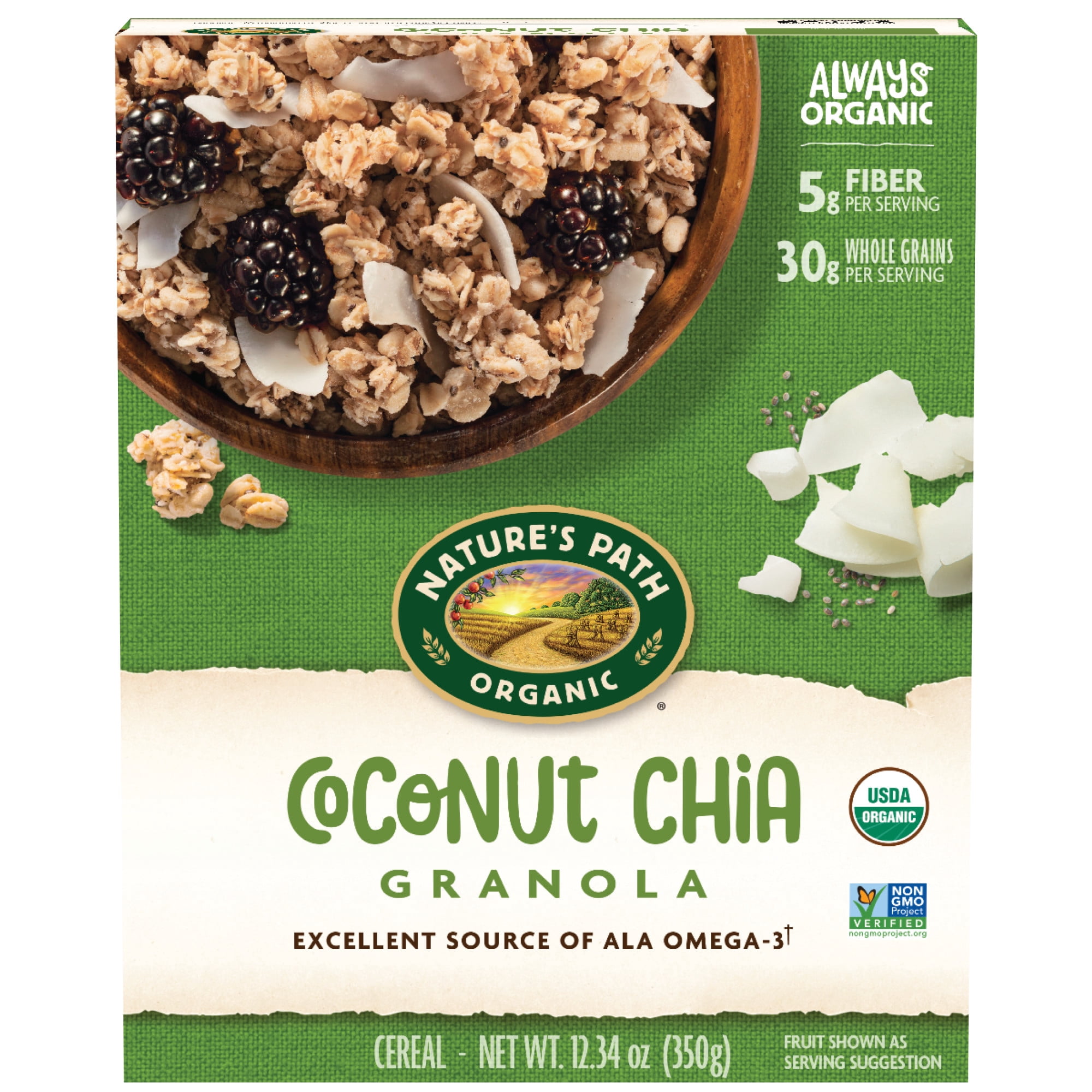 (3 pack) Nature's Path Organic Granola, Coconut Chia, 12.34oz Box