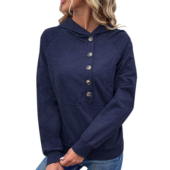 Vedolay Hoodless Sweatshirts for Women Fashion 2023 Plus Size Long-Sleeve Crewneck Tee Shirt Zip up Hoodie Y2k Blue,S