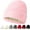 Pink, variant on Satin-Lined Beanie for Women & Men, Soft Acrylic Knit Winter Hat with Silk Lining, Slouchy Cuffed Design Beanie for Warmth & Hair Protection