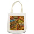 thumbnail image 1 of African Tote Bag, Grunge Collage Motifs Traditional Art Ornate Geometric, Cloth Linen Reusable Bag for Shopping Books Beach and More, 16.5" X 14", Cream, by Ambesonne, 1 of 2