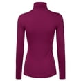 thumbnail image 3 of Doublju Women's Basic Slim Fit Sweater Long Sleeve Turtleneck T-Shirt Top Pullover, 3 of 4