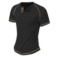 thumbnail image 6 of Clean Golf Shirts for Men Henley Neck Tee Button Down Short Sleeve Tops Pullover Sweater Blouses Ultra Soft Athletic Stretch Tee Shirts Slim Fit Tunic Blouses Golf Joggers Beach Clothes, 6 of 7
