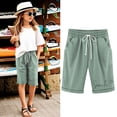 thumbnail image 2 of lnmuld Shorts for Girls Casual Shorts with Elastic Waistband and Pockets Lightweight Comfortable Solid Color Bottoms for Play Size:11-12 Years, 2 of 4
