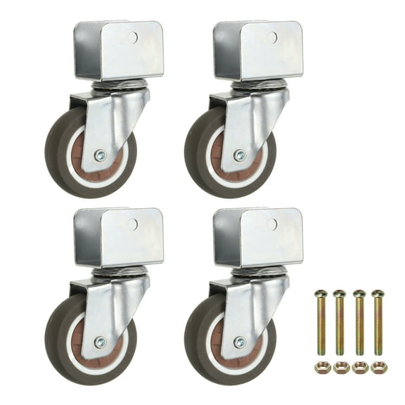 Uxcell Caster Wheels, Swivel Casters with U Bracket Opening Capacity Per Caster for Furniture Office Chairs Carts and Cabinets 2" with 1" U Bracket