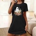 thumbnail image 2 of MuZeFu Short Sleeve Nightgown Sleep Dress for Women Sleepwear Women's Oversized Short Nightgown Fashion Chest Print Short Sleeve Nightdress, 2 of 5