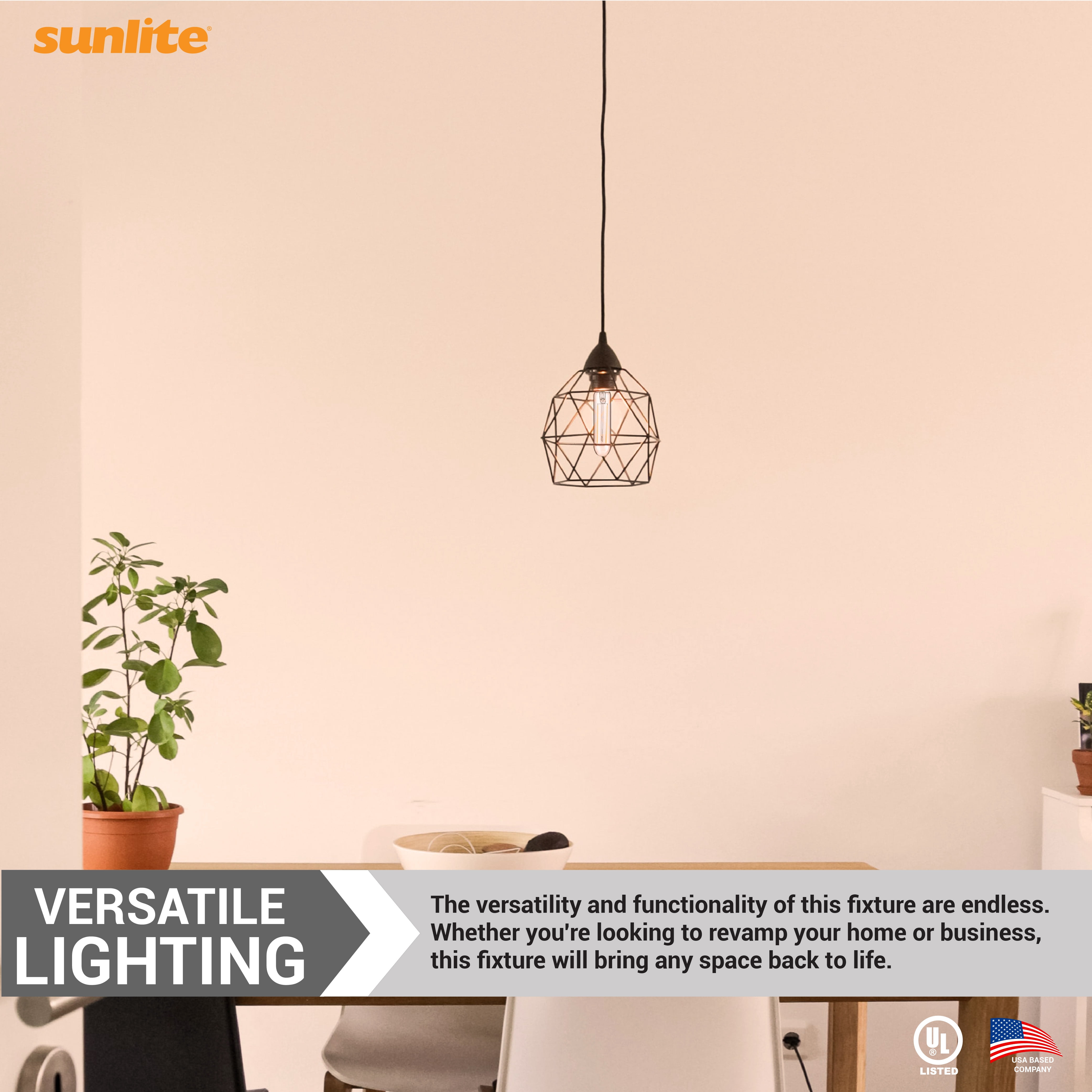 Sunlite LED Filament T10 Tubular Light Bulb, 6 Watts (60W Equivalent), Medium E26 Base, Dimmable, Clear, ETL Listed, 2700K Soft White, 6-Pack