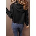 thumbnail image 2 of Women's Black Cropped Hoodie with Drop Shoulder and Adjustable Drawstring | [ZhiHiMeRi] | (US 12-14)L, 2 of 10