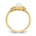 thumbnail image 2 of Solid 14k Yellow Gold Diamond and Freshwater Cultured Pearl Engagement Ring Size 8.5 (.01 cttw.), 2 of 6