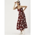 thumbnail image 4 of DressBerry Women’s Printed Viscose Rayon Dress Square Neck Sleeveless Calf Length Regular Wear Light Weighted Casual Summer Long Dress, 4 of 7