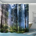 thumbnail image 2 of Bathrooms Feature Misty Sunshine Forest 3D Shower Curtains, Luxury Bathtub Standard Shower Curtains and Waterproof Washable Fabric Shower Curtains with 12White Hooks 72x72 Inch, 2 of 6