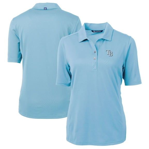 Women's Cutter & Buck  Light Blue Tampa Bay Rays DryTec Virtue Eco Pique Recycled Polo