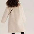thumbnail image 3 of APEXFWDT Girls Faux Furry Winter Jacket Kids Plush Fuzzy Long Winter Coats Fashion Outerwear Button Down Fluffy Overcoat, 3 of 9