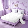 thumbnail image 3 of Manfei Purple Coquette Bowknot 7 Pieces Bedding Comforter Set For Girls,Ribbon Bow Tie Theme Full Bedding Set For Kids,Reversible, 3 of 7