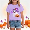 thumbnail image 2 of xaweyi Fun Halloween Ghost Pumpkin Graphic T Shirt For Youth Girls Crew Neck Short Sleeve Top, 2 of 8