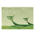 thumbnail image 1 of Dragon Cutting Board, Tatsu Mythical Animal Chips in Ocean Design, Decorative Tempered Glass Cutting and Serving Board, Large Size, Pistachio and Fern Green, by Ambesonne, 1 of 1