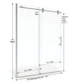 thumbnail image 6 of Basco Vnxa-935-47Cl Vinesse Lux 76" High X 47" Wide Single Sliding Frameless Shower Door -, 6 of 6