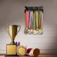 thumbnail image 6 of 1 Set Iron Medal Hanger Holder Display Wall Rack 2-Line with Screws Black Word 400x150mm, 6 of 7